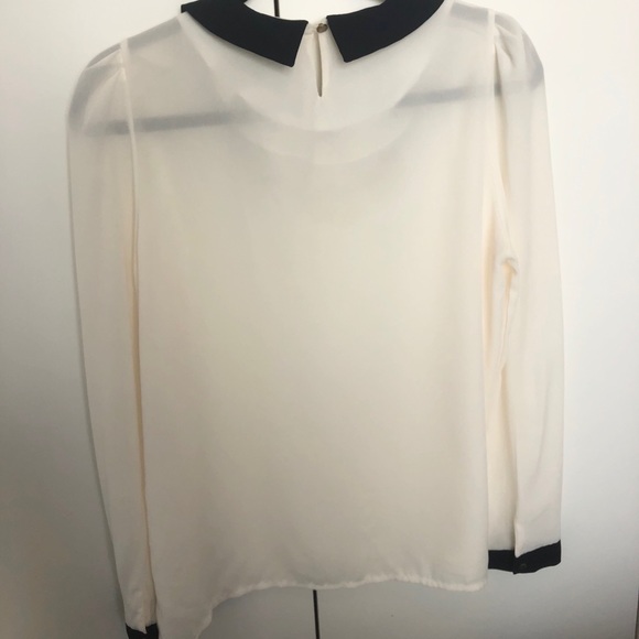 Long Sleeve White Chiffon Blouse - Picture 2 of 8